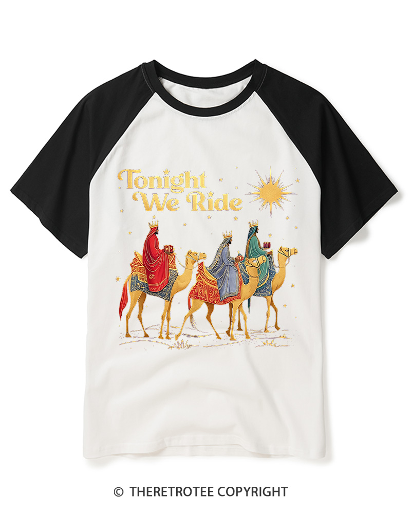TheRetroTee Tonight We Ride 1970s Raglan Baseball T-Shirt