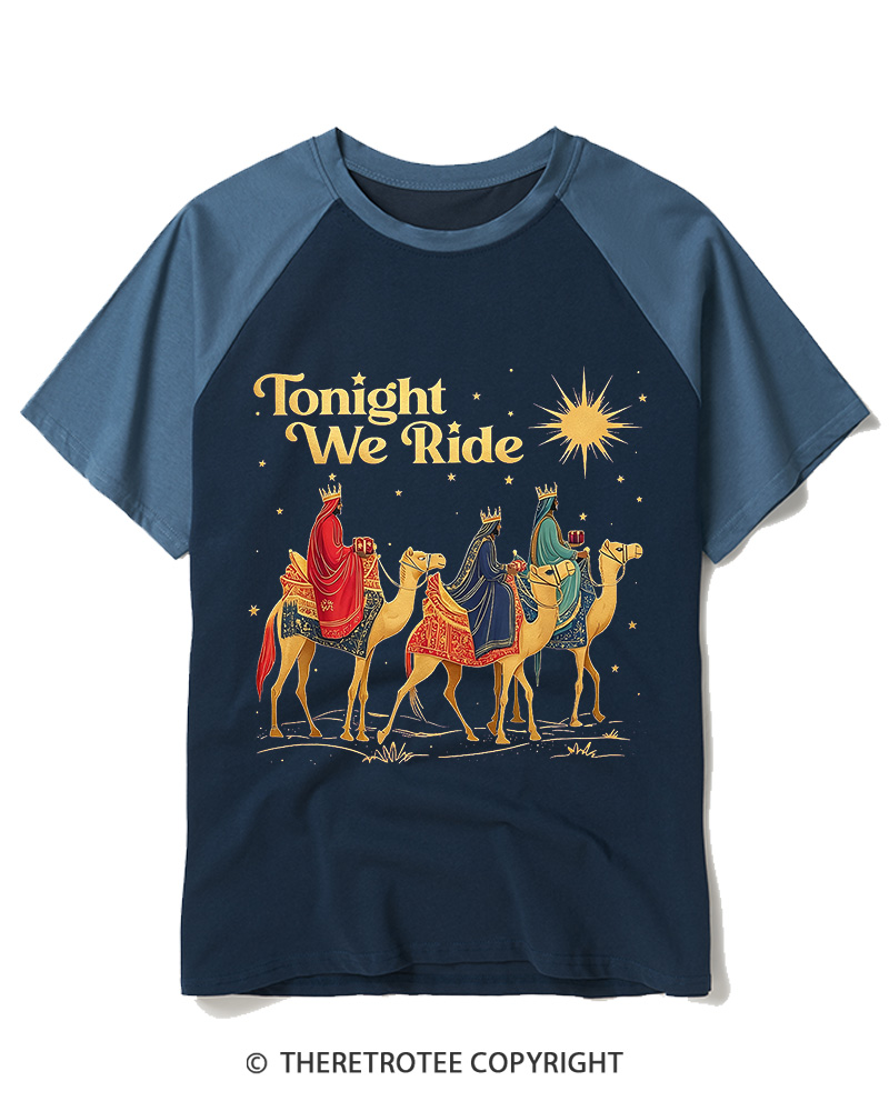 TheRetroTee Tonight We Ride 1970s Raglan Baseball T-Shirt