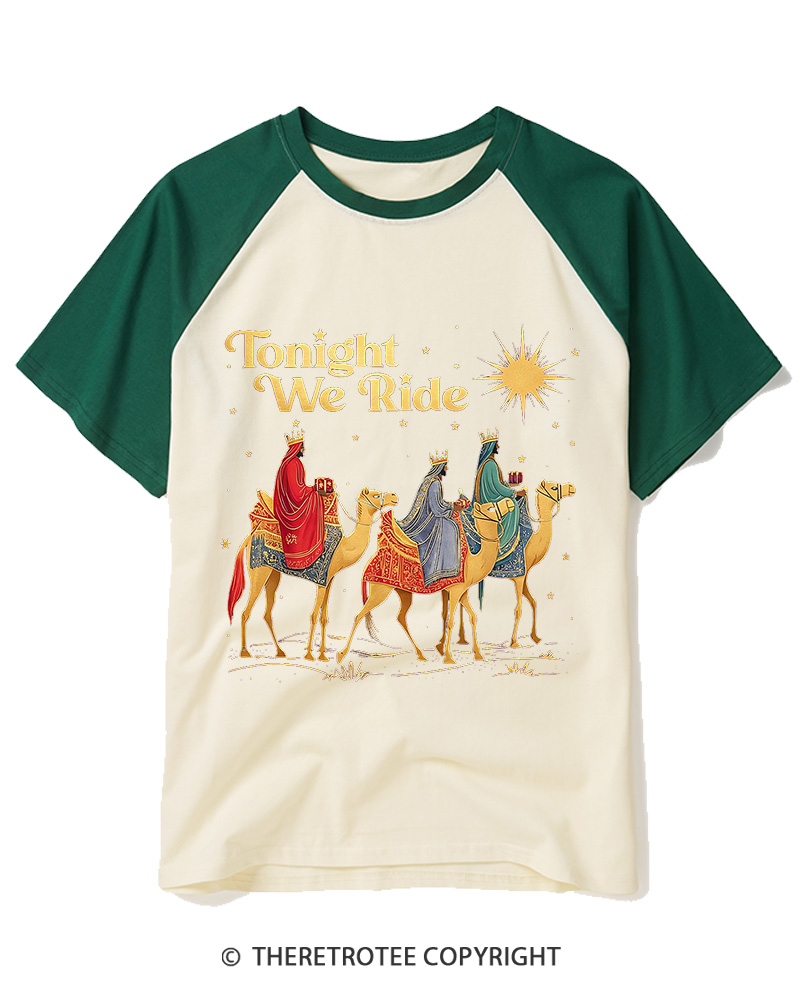 TheRetroTee Tonight We Ride 1970s Raglan Baseball T-Shirt