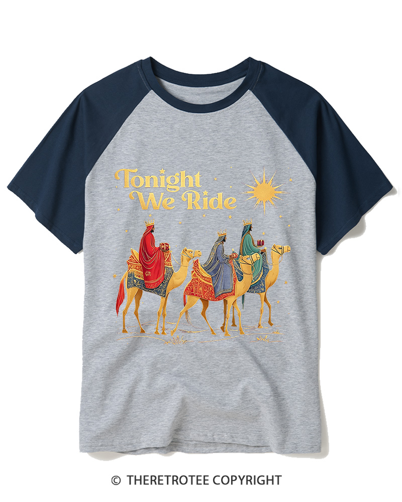 TheRetroTee Tonight We Ride 1970s Raglan Baseball T-Shirt