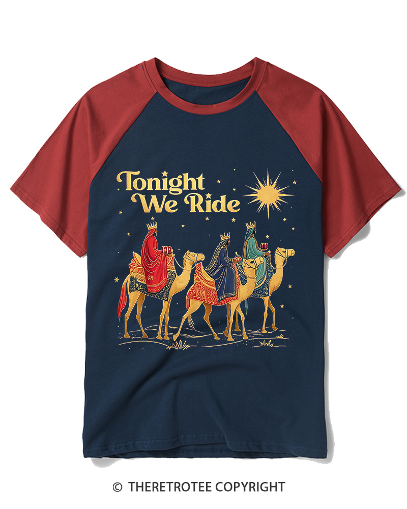 TheRetroTee Tonight We Ride 1970s Raglan Baseball T-Shirt