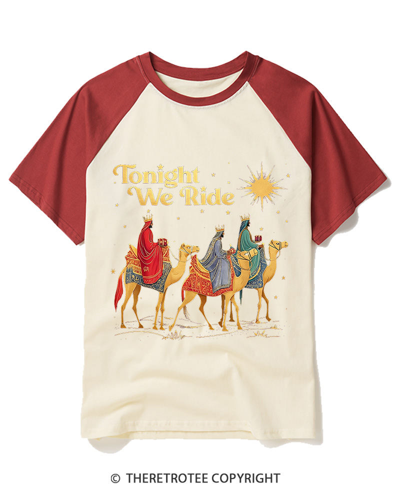 TheRetroTee Tonight We Ride 1970s Raglan Baseball T-Shirt