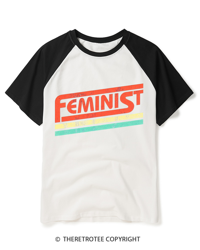 TheRetroTee Feminist 1970s Raglan Baseball T-Shirt