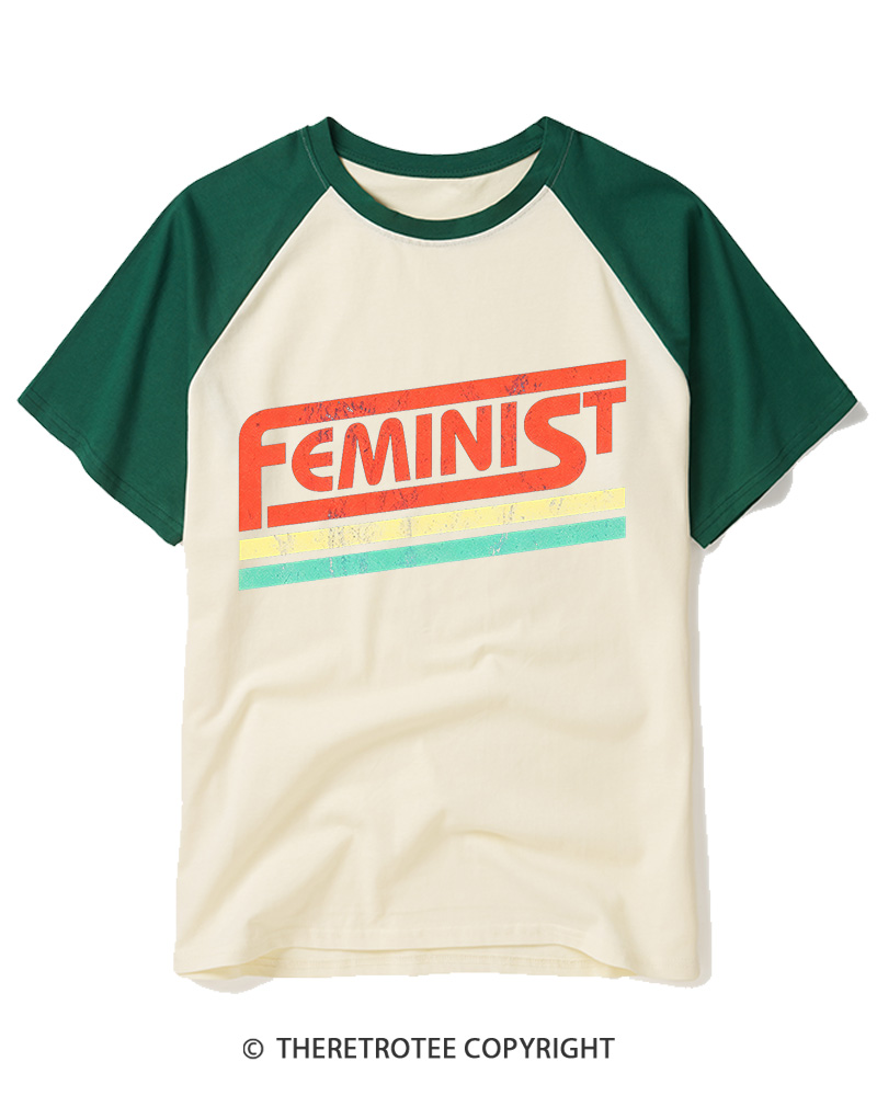 TheRetroTee Feminist 1970s Raglan Baseball T-Shirt