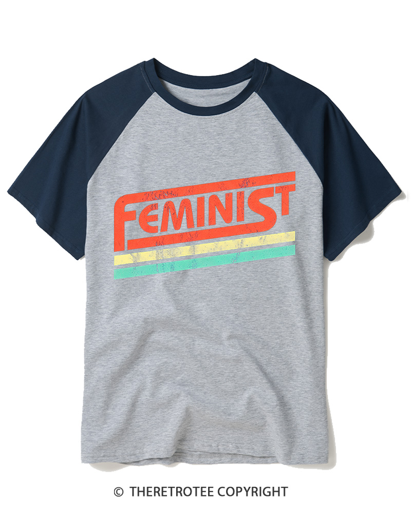 TheRetroTee Feminist 1970s Raglan Baseball T-Shirt