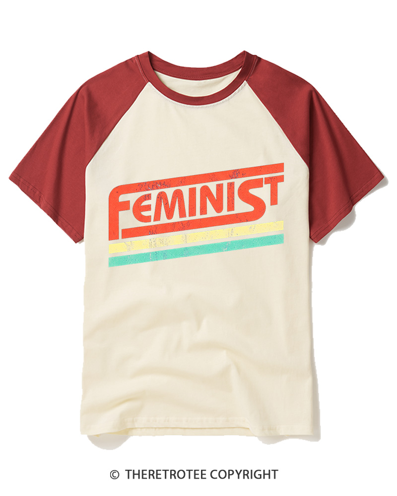 TheRetroTee Feminist 1970s Raglan Baseball T-Shirt