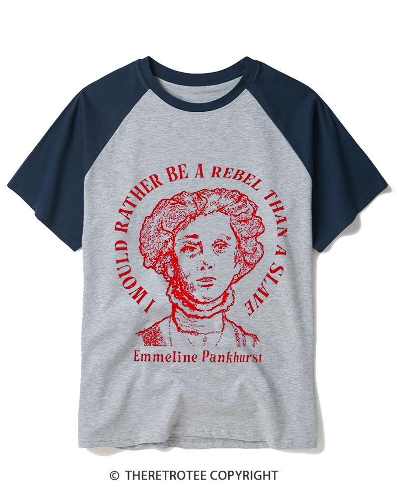 TheRetroTee I Would Rather Be A Rebel Than A Slave 1920s Raglan Baseball T-Shirt