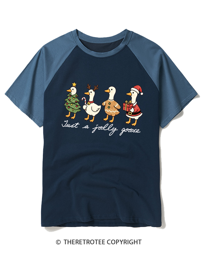 TheRetroTee Just a jolly goose 2000s Raglan Baseball T-Shirt