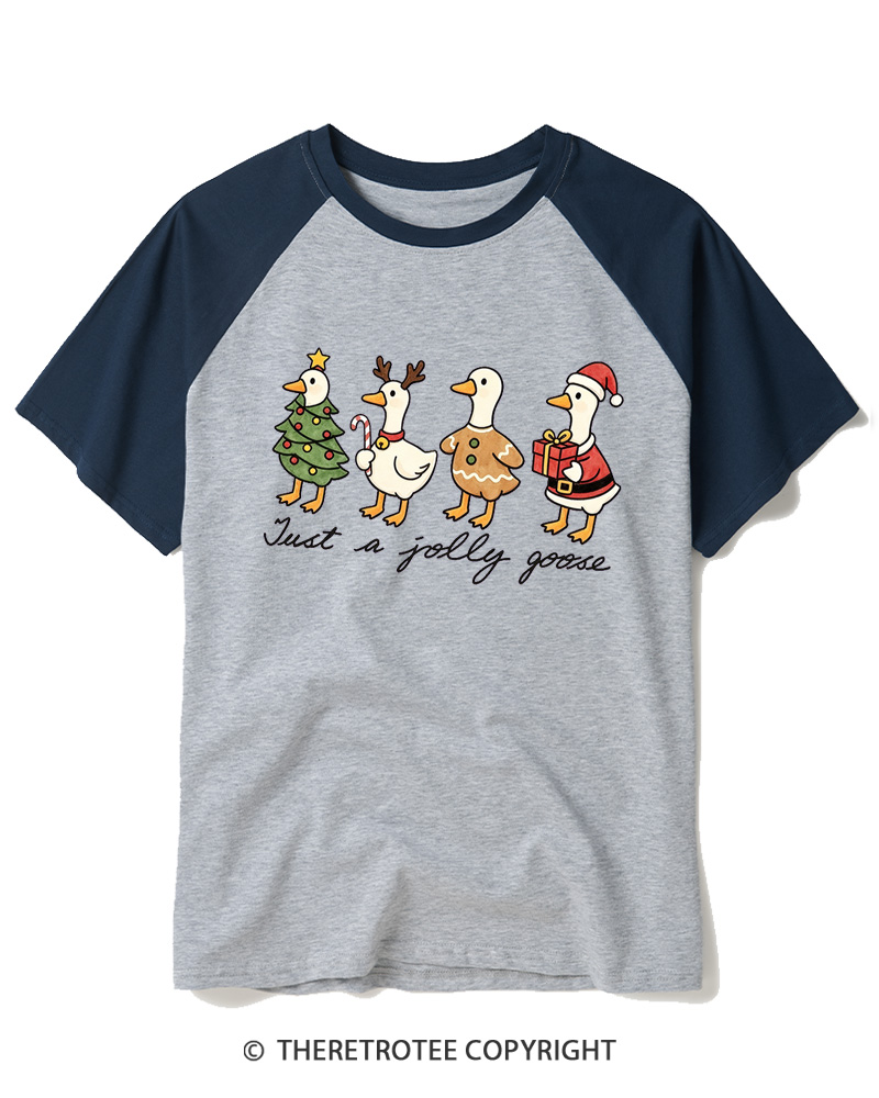 TheRetroTee Just a jolly goose 2000s Raglan Baseball T-Shirt