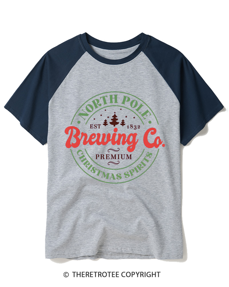TheRetroTee North Pole Brewing Co. 1960s Raglan Baseball T-Shirt