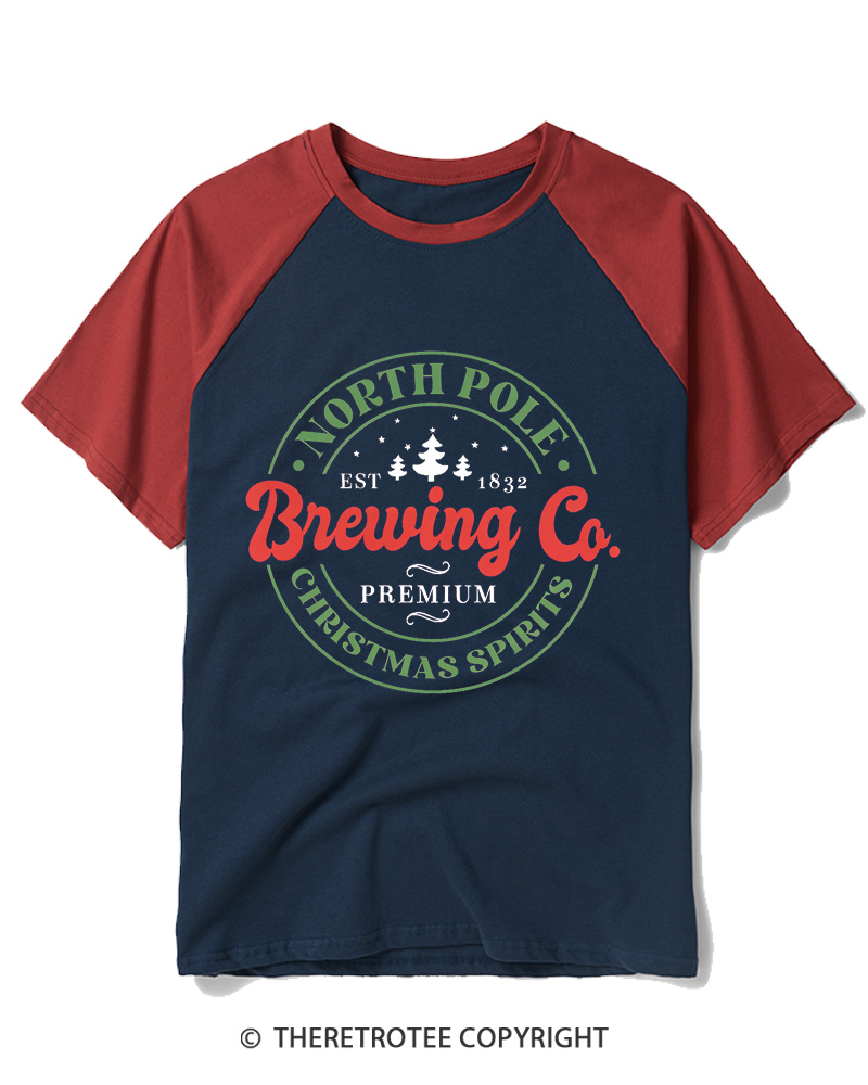 TheRetroTee North Pole Brewing Co. 1960s Raglan Baseball T-Shirt