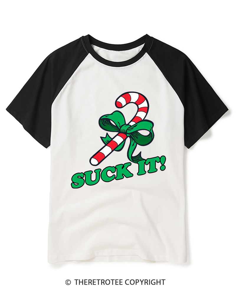 TheRetroTee Suck It! 1990s Raglan Baseball T-Shirt