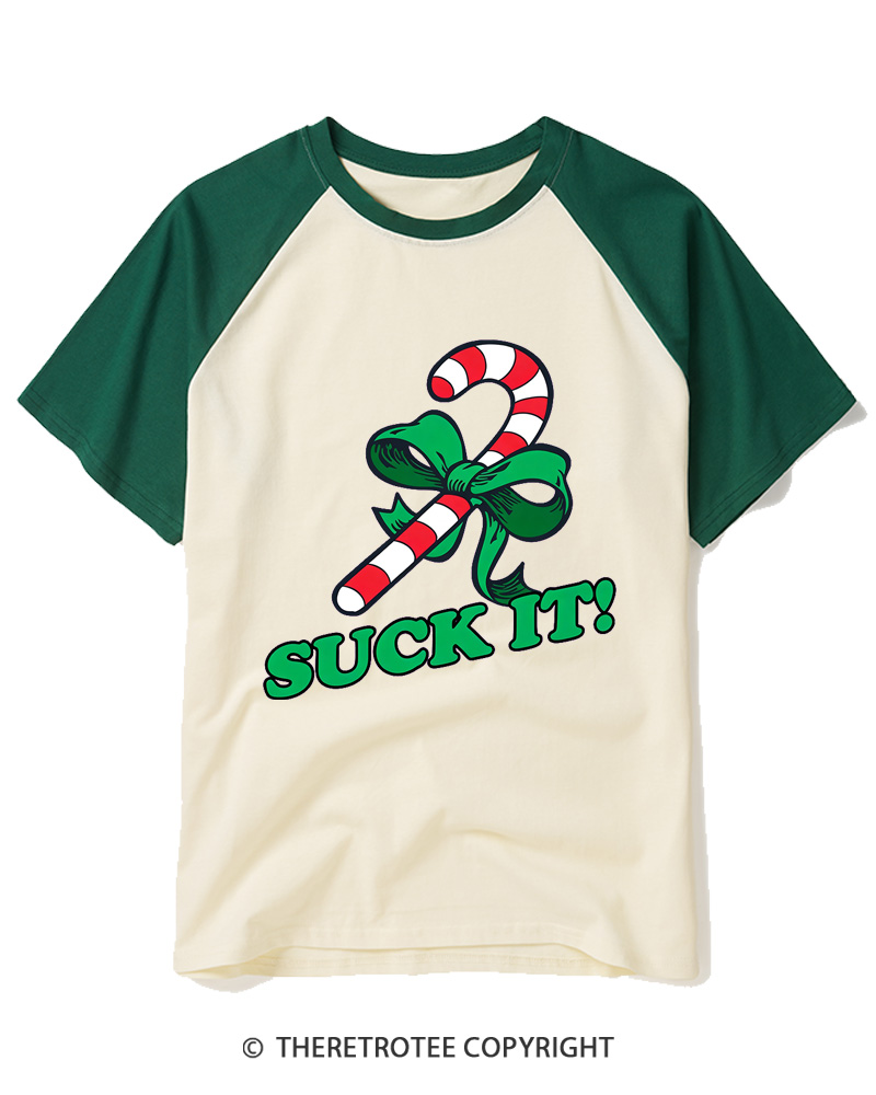TheRetroTee Suck It! 1990s Raglan Baseball T-Shirt