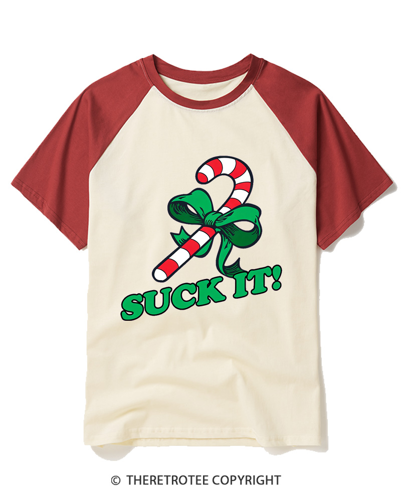 TheRetroTee Suck It! 1990s Raglan Baseball T-Shirt