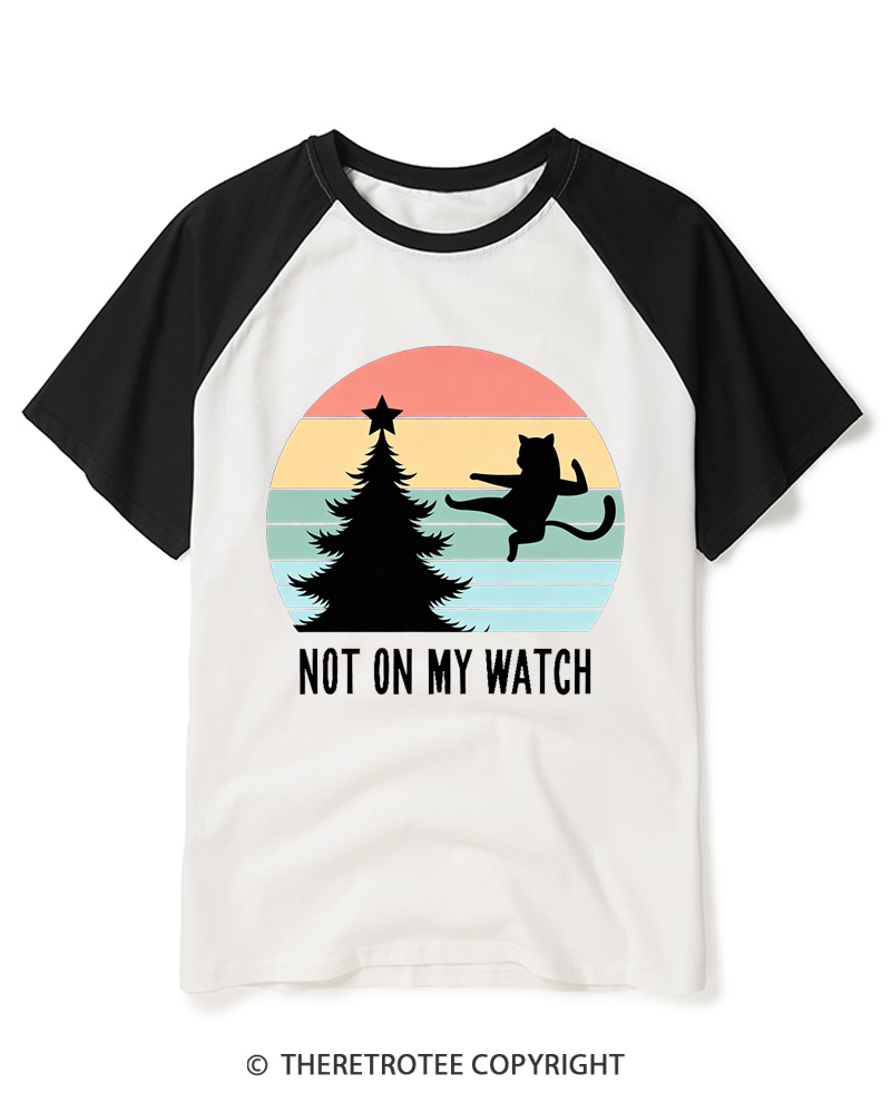 TheRetroTee Not On My Watch 1970s Raglan Baseball T-Shirt