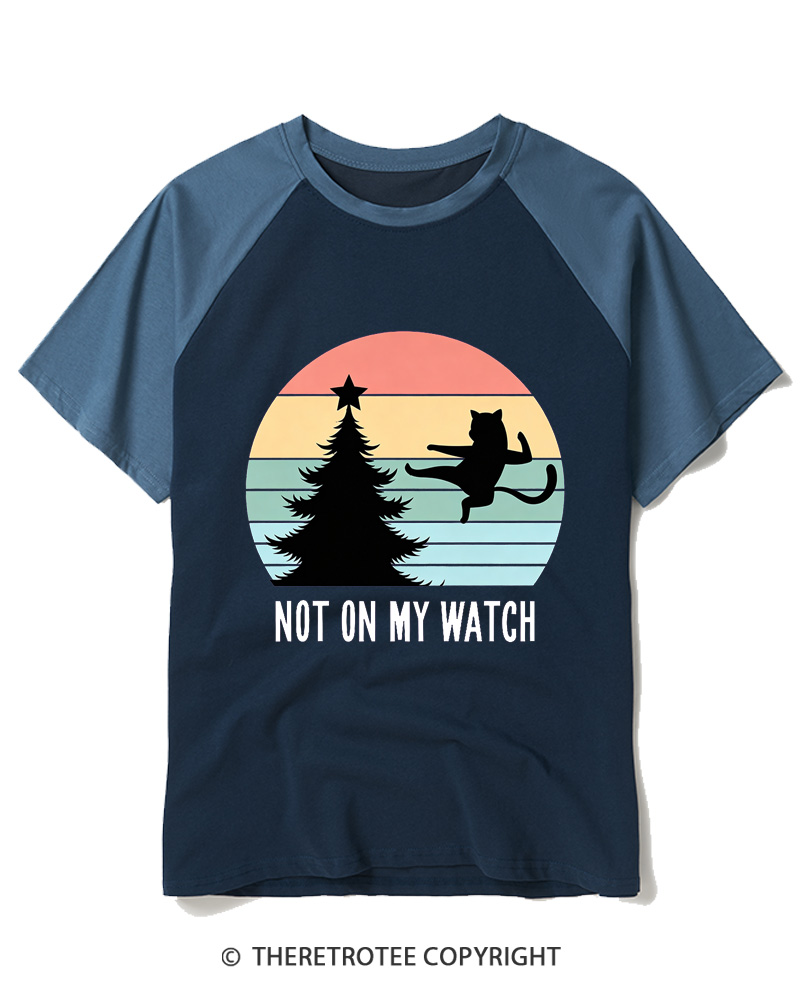 TheRetroTee Not On My Watch 1970s Raglan Baseball T-Shirt