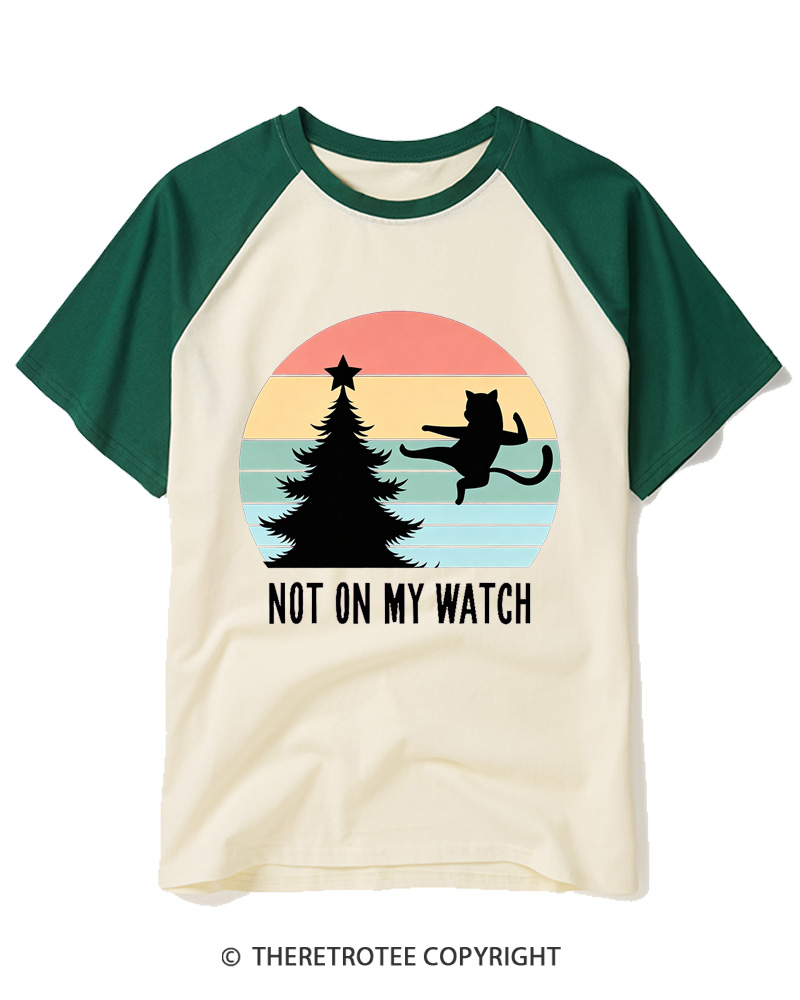 TheRetroTee Not On My Watch 1970s Raglan Baseball T-Shirt