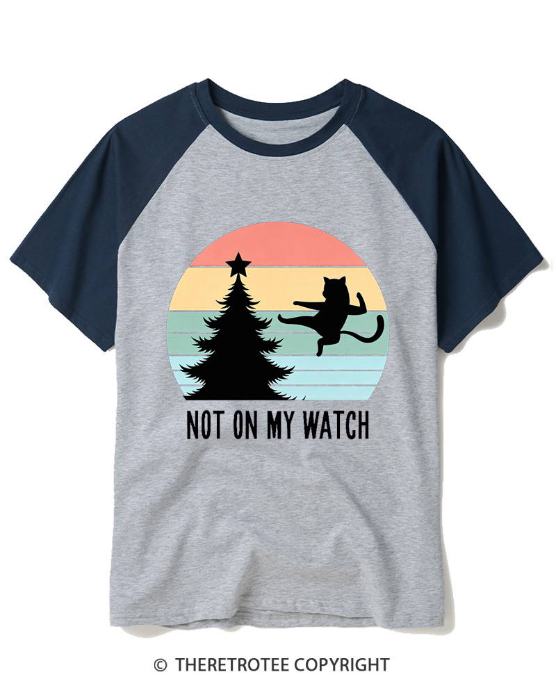 TheRetroTee Not On My Watch 1970s Raglan Baseball T-Shirt