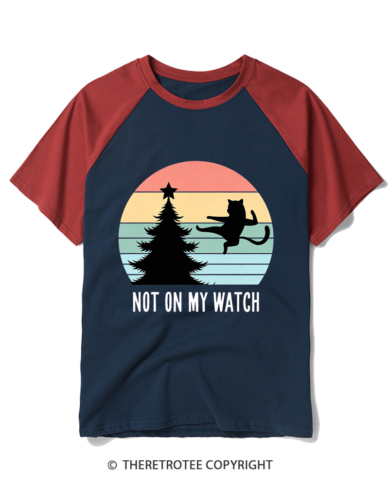 TheRetroTee Not On My Watch 1970s Raglan Baseball T-Shirt