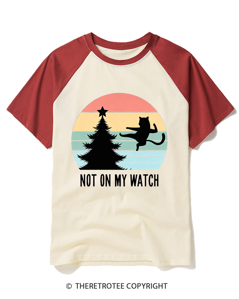 TheRetroTee Not On My Watch 1970s Raglan Baseball T-Shirt