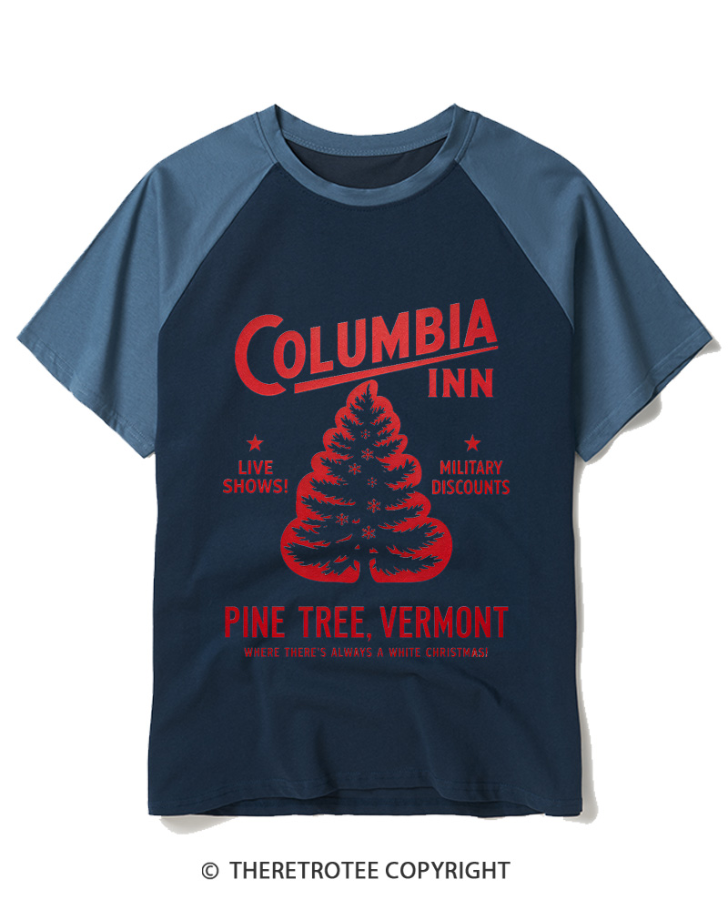TheRetroTee Columbia Inn 1950s Raglan Baseball T-Shirt