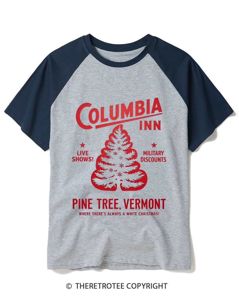 TheRetroTee Columbia Inn 1950s Raglan Baseball T-Shirt