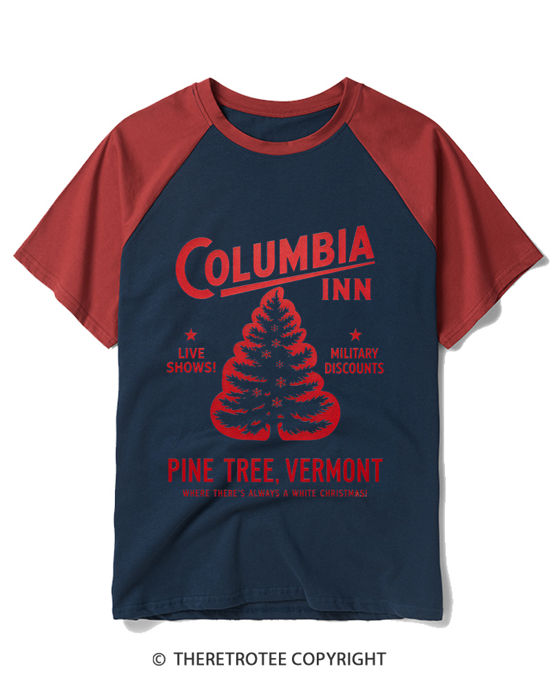 TheRetroTee Columbia Inn 1950s Raglan Baseball T-Shirt