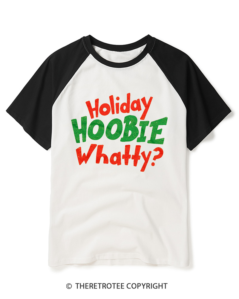 TheRetroTee Holiday Hoobie Whaty 2000s Raglan Baseball T-Shirt