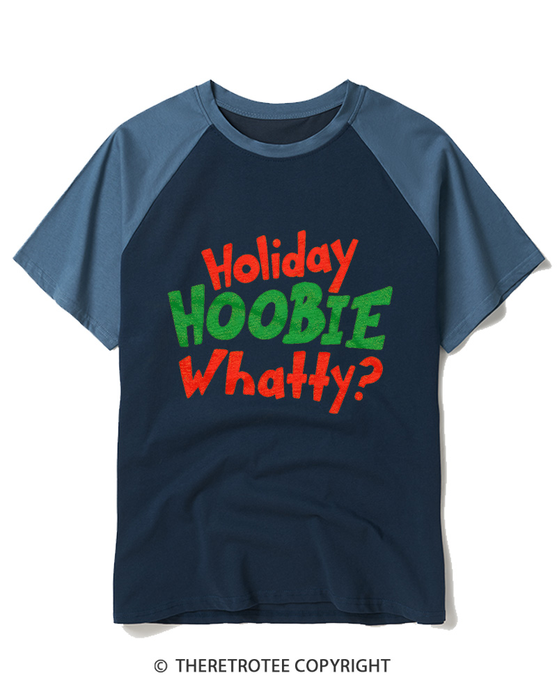 TheRetroTee Holiday Hoobie Whaty 2000s Raglan Baseball T-Shirt