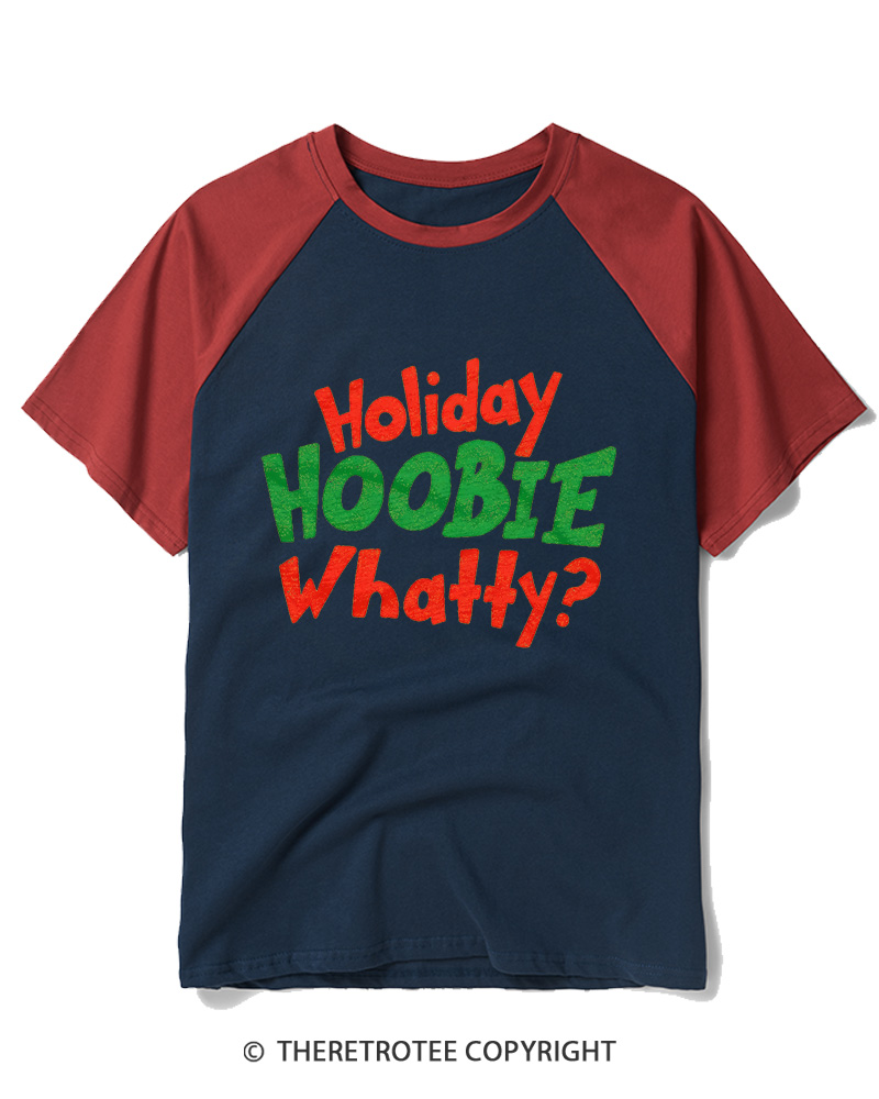 TheRetroTee Holiday Hoobie Whaty 2000s Raglan Baseball T-Shirt