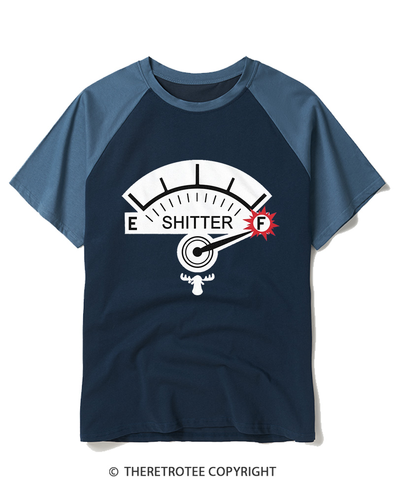 TheRetroTee Shitter 1980s Raglan Baseball T-Shirt