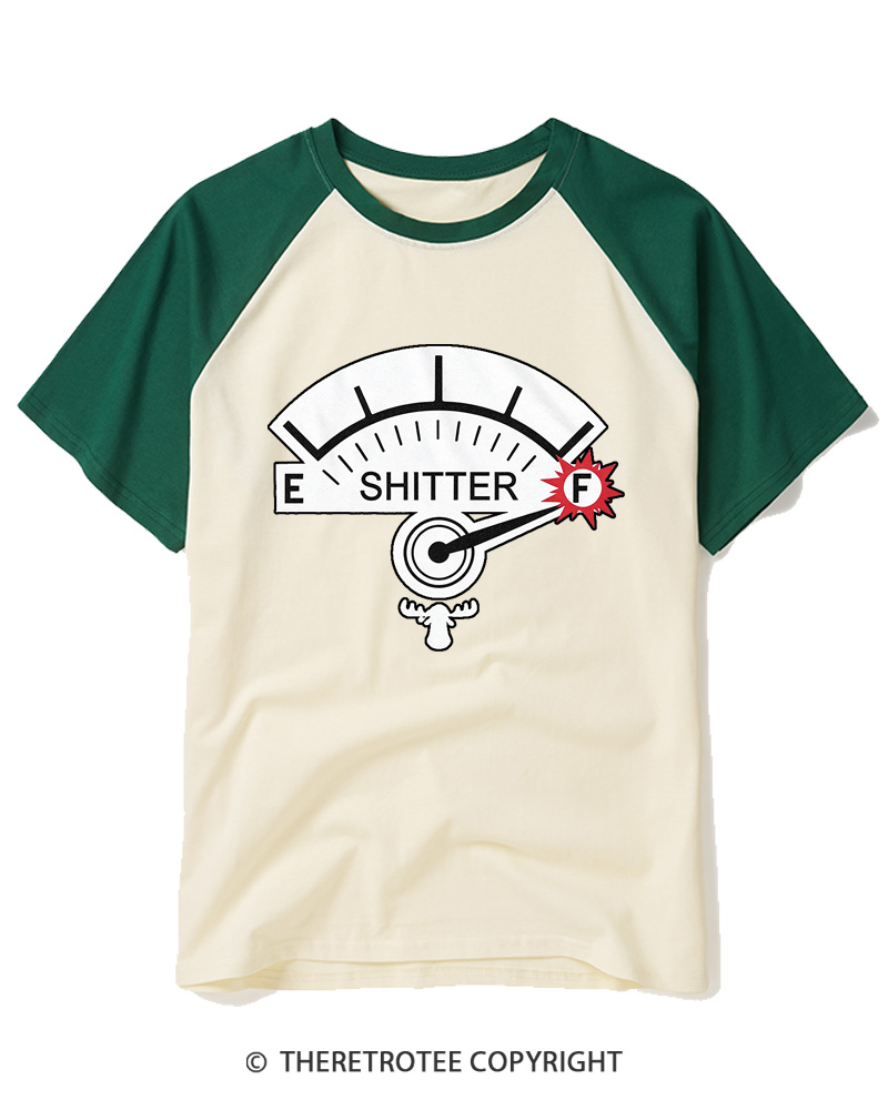 TheRetroTee Shitter 1980s Raglan Baseball T-Shirt