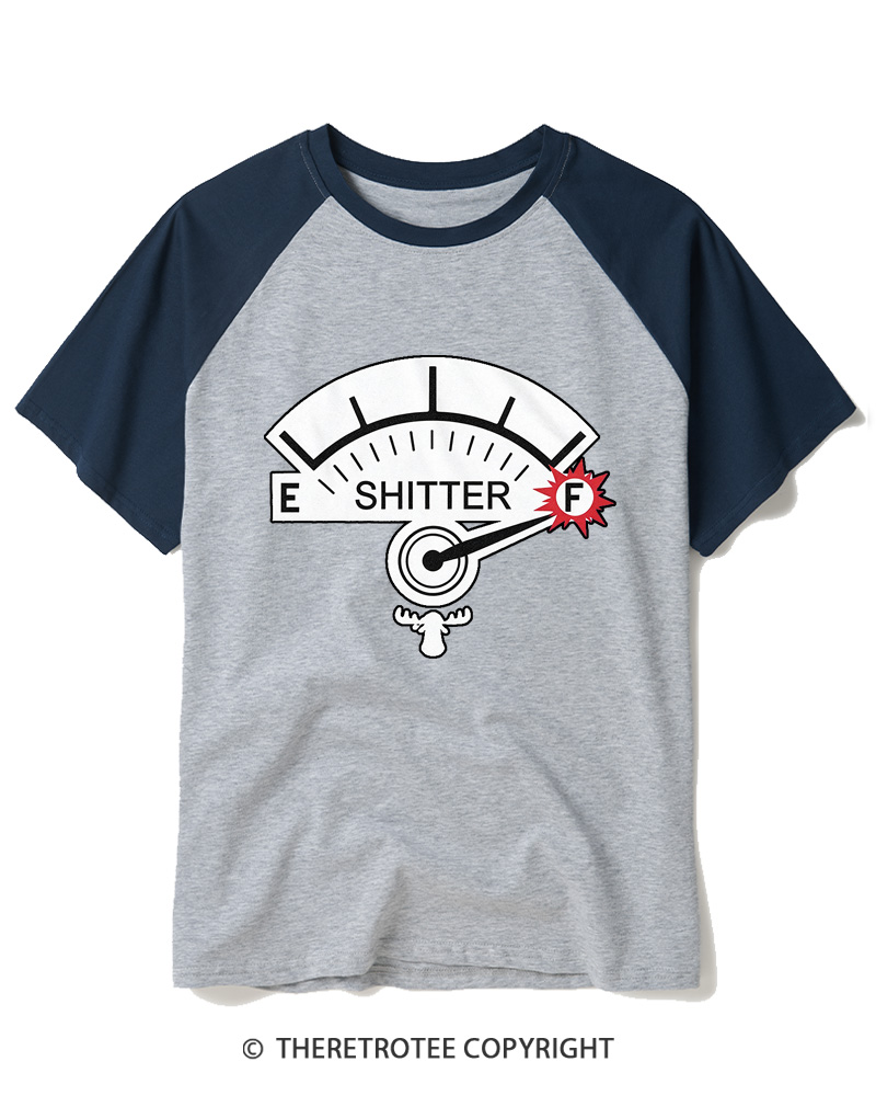 TheRetroTee Shitter 1980s Raglan Baseball T-Shirt