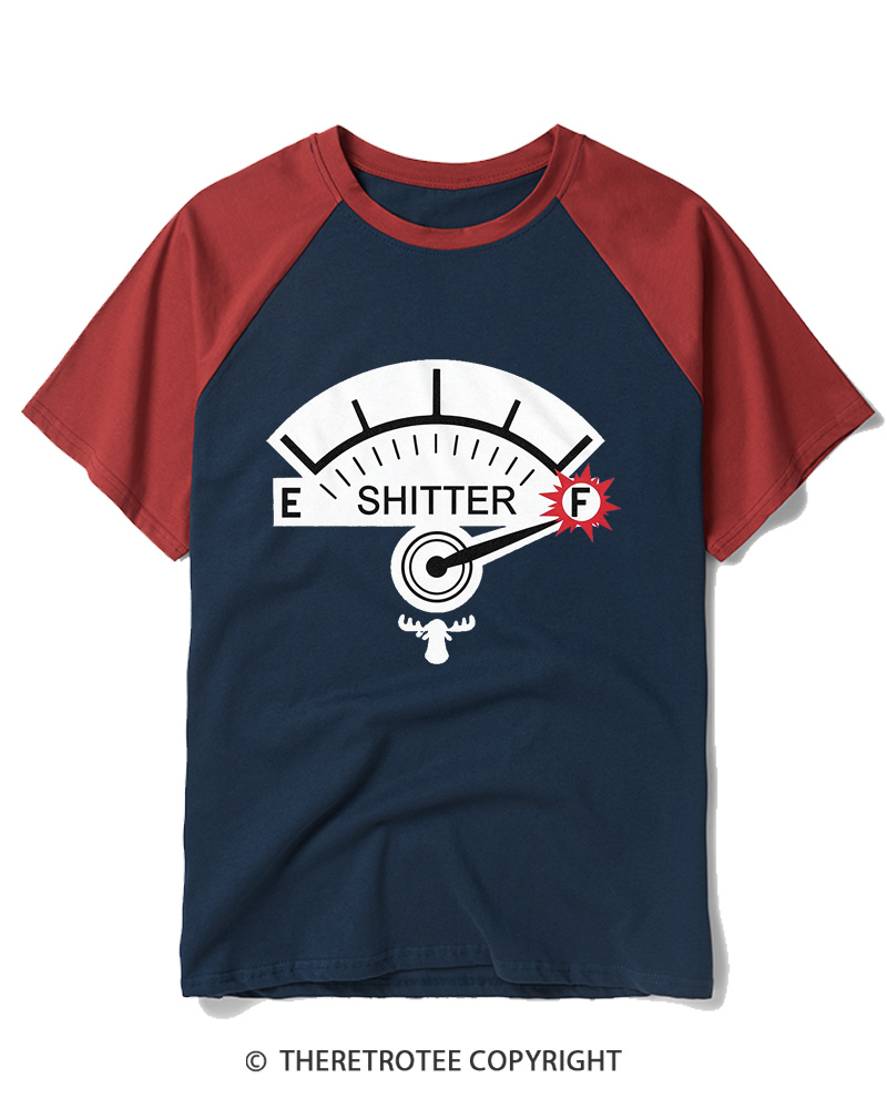TheRetroTee Shitter 1980s Raglan Baseball T-Shirt
