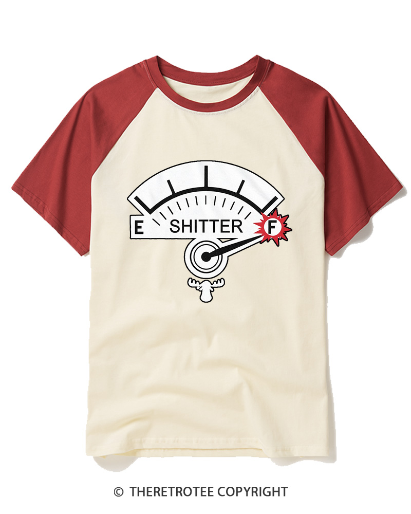 TheRetroTee Shitter 1980s Raglan Baseball T-Shirt