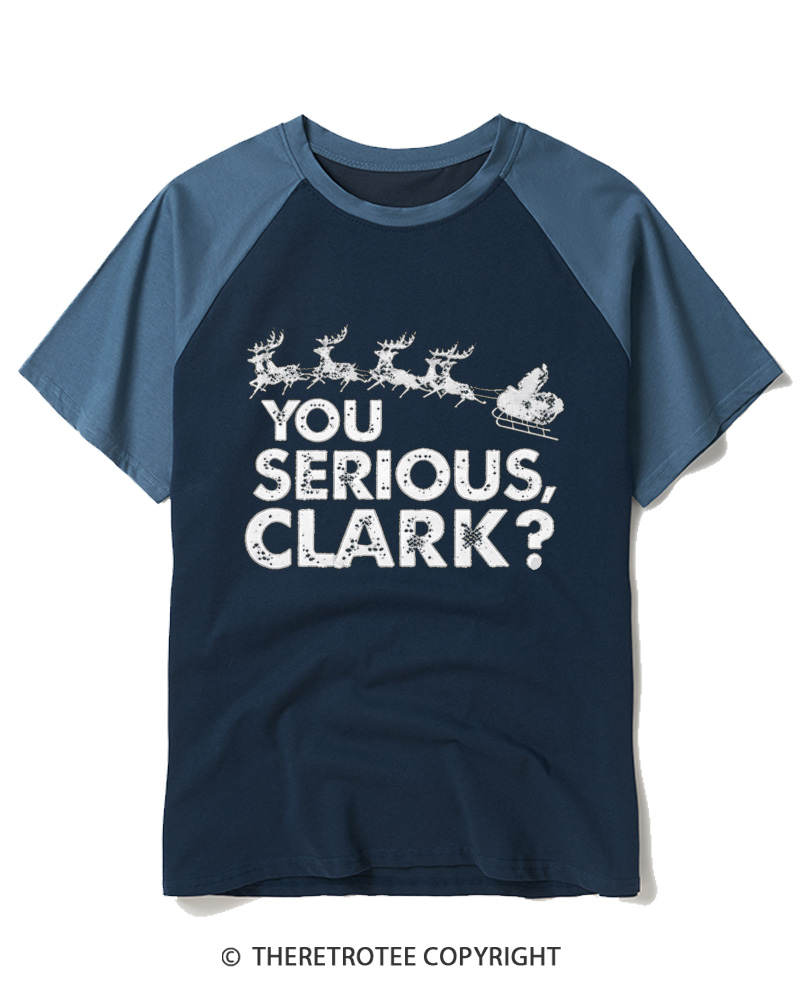 TheRetroTee You Serious, Clark 1980s Raglan Baseball T-Shirt
