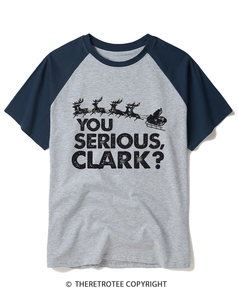 TheRetroTee You Serious, Clark 1980s Raglan Baseball T-Shirt