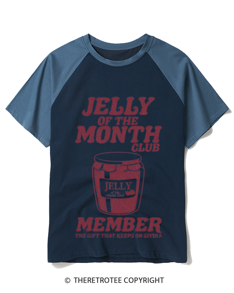 TheRetroTee Jelly Of The Month Club 1980s Raglan Baseball T-Shirt