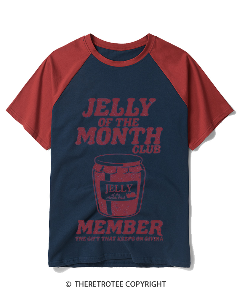 TheRetroTee Jelly Of The Month Club 1980s Raglan Baseball T-Shirt
