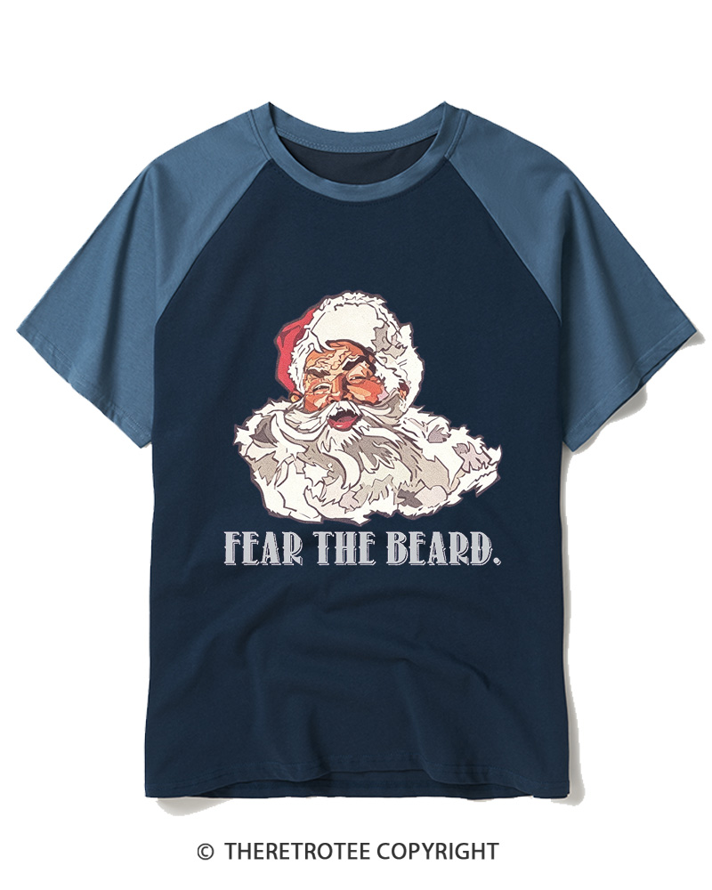 TheRetroTee Fear The Beard. 1950s Raglan Baseball T-Shirt