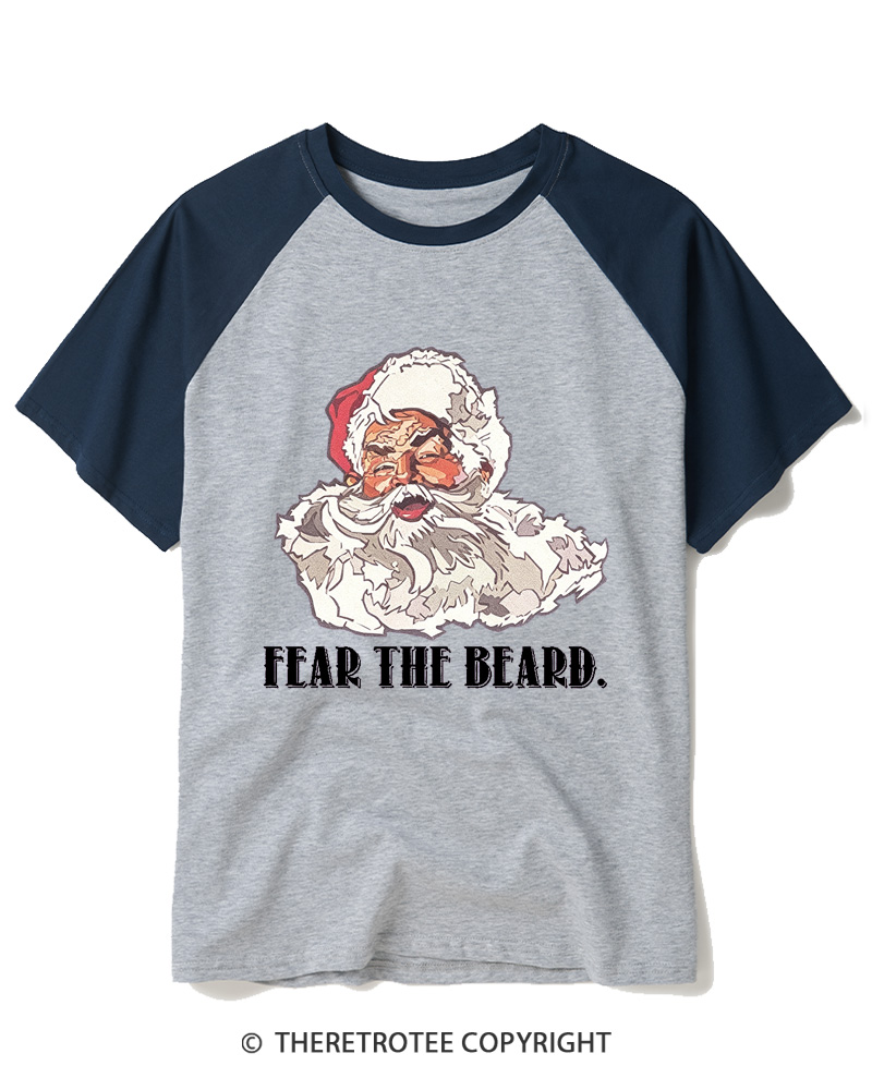 TheRetroTee Fear The Beard. 1950s Raglan Baseball T-Shirt