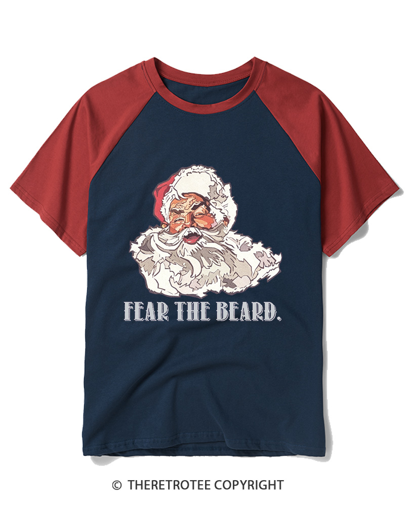 TheRetroTee Fear The Beard. 1950s Raglan Baseball T-Shirt