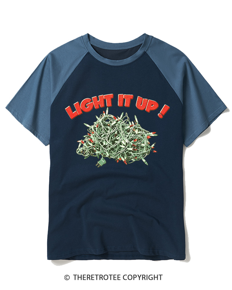 TheRetroTee Light It Up! 1990s Raglan Baseball T-Shirt