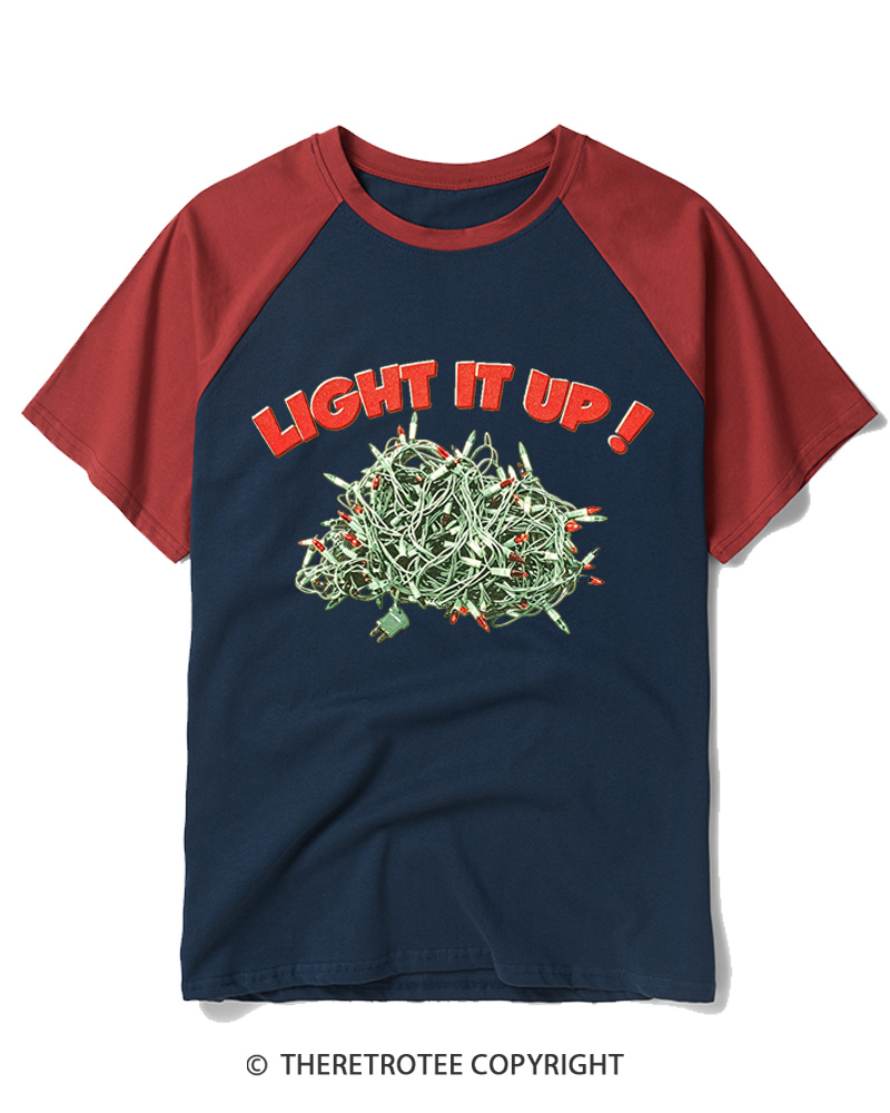 TheRetroTee Light It Up! 1990s Raglan Baseball T-Shirt