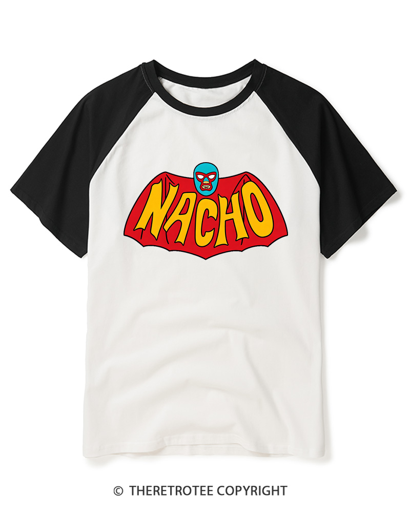 TheRetroTee Na-Na-Na-Na-Na-Na-Na-Na-NACHO Raglan Baseball T-Shirt