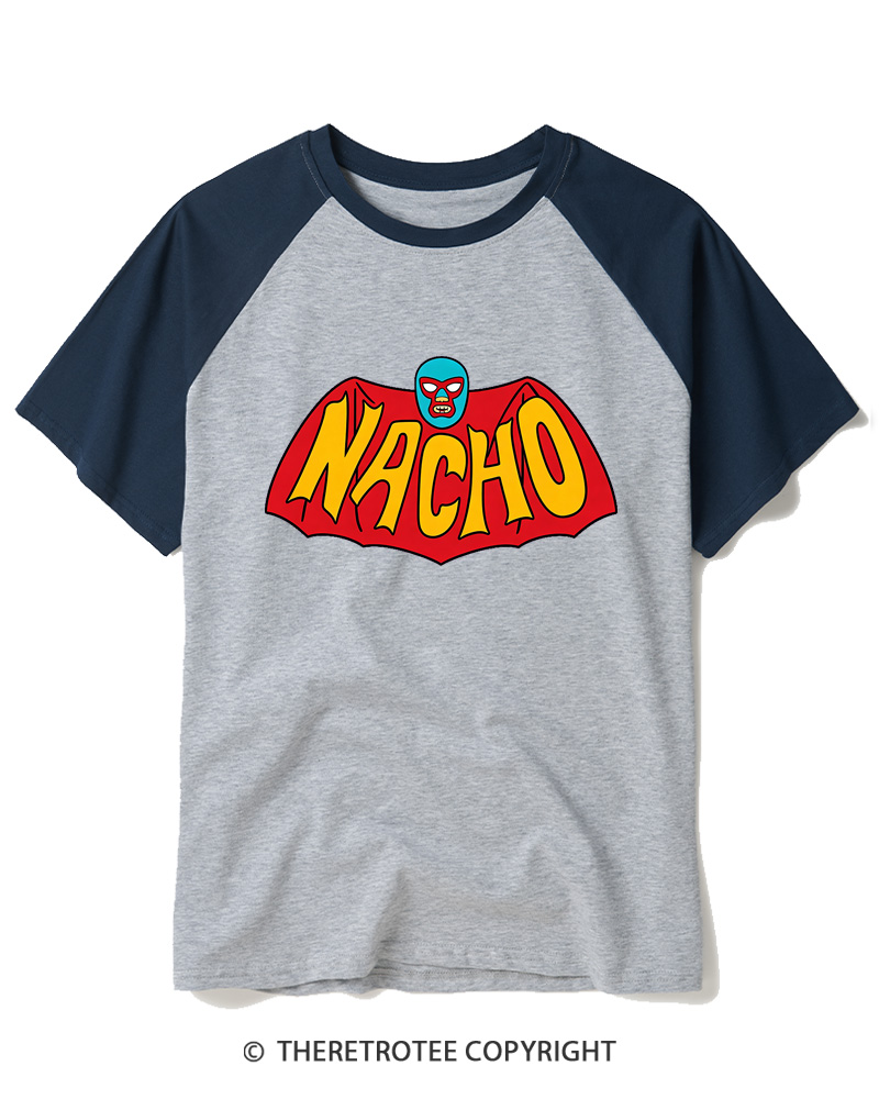 TheRetroTee Na-Na-Na-Na-Na-Na-Na-Na-NACHO Raglan Baseball T-Shirt