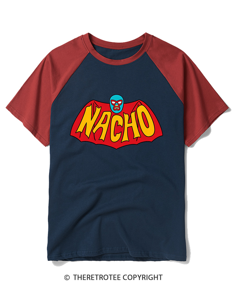 TheRetroTee Na-Na-Na-Na-Na-Na-Na-Na-NACHO Raglan Baseball T-Shirt