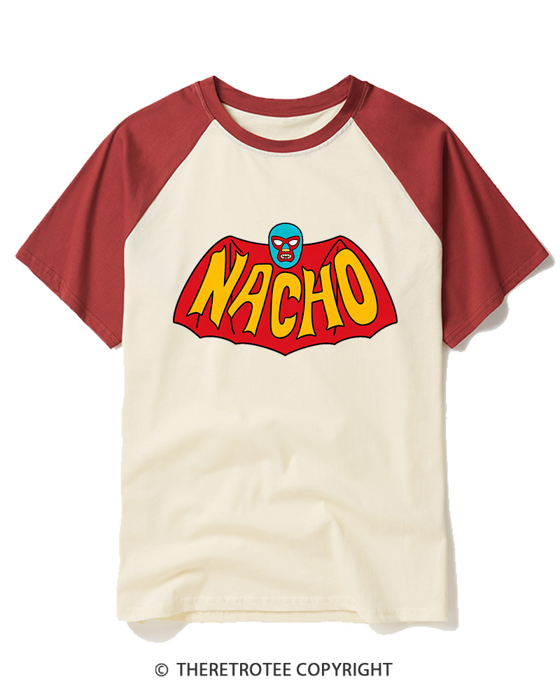 TheRetroTee Na-Na-Na-Na-Na-Na-Na-Na-NACHO Raglan Baseball T-Shirt