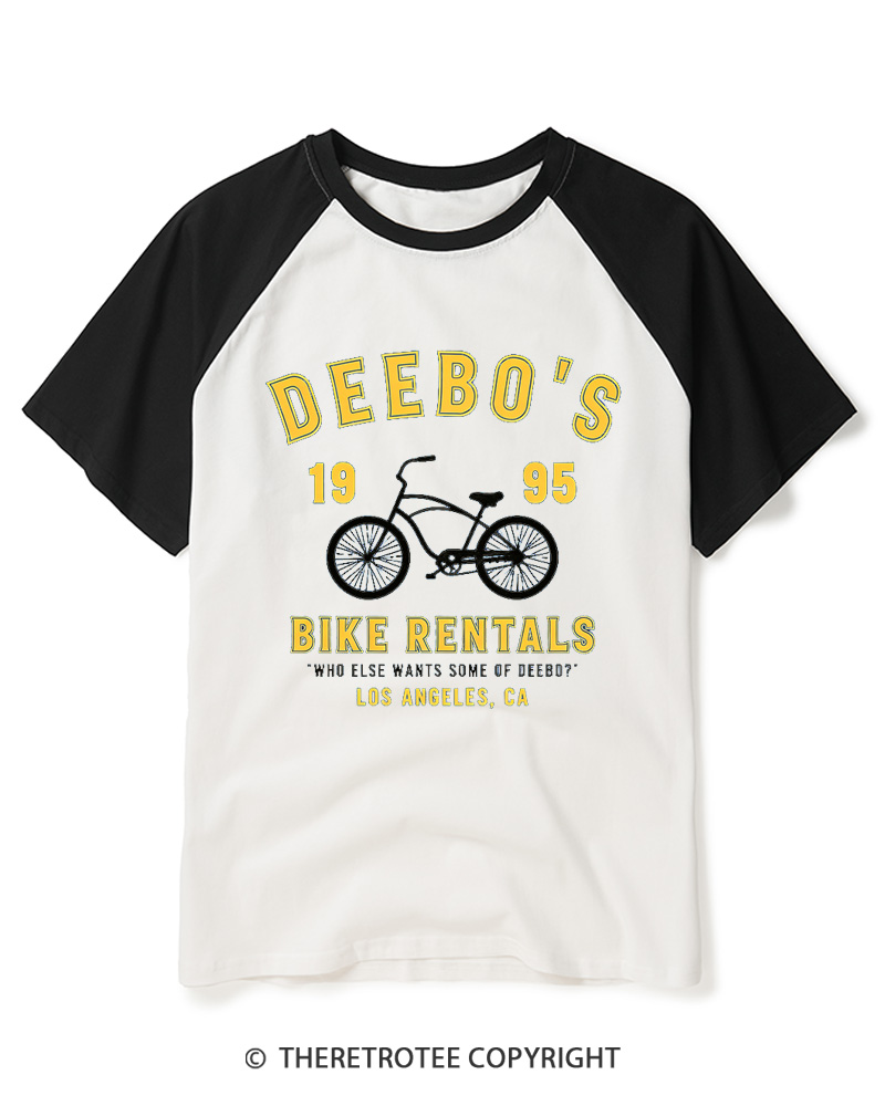 TheRetroTee Deebo's Bike Rentals 1995 Raglan Baseball T-Shirt
