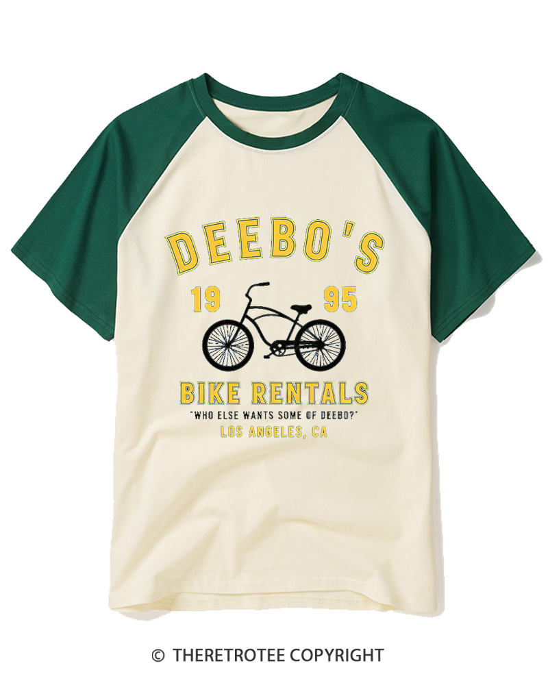 TheRetroTee Deebo's Bike Rentals 1995 Raglan Baseball T-Shirt